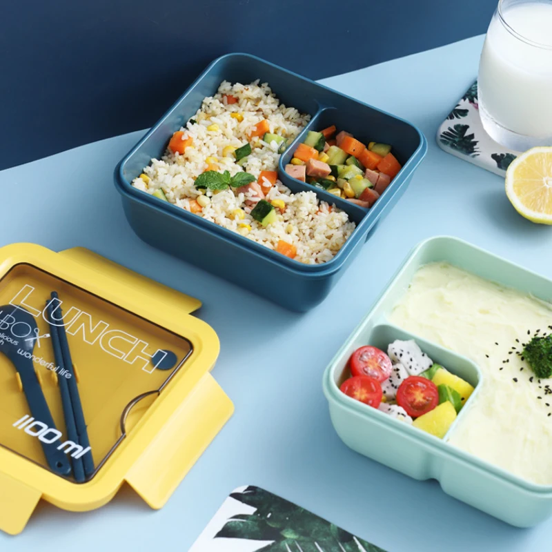 Esterno portatile scatola di pranzo di stile Giapponese di trasporto libero Studente bambini Piazza bento box Grano Materiale di Paglia a Prova di Perdite di conservazione degli alimenti contenitori