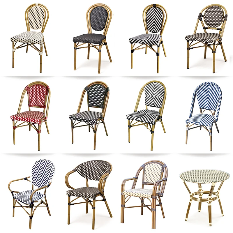 Стул из искусственного ротанга спинка стула для балкона уличное бамбуковое