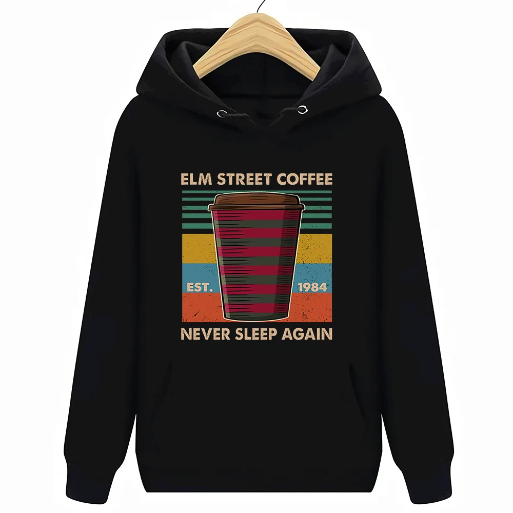 Elm Street coffee Never Sleep Again Фредди Крюгер ужас Хэллоуин для мужчин толстовки кофты S-3XL Новинка - Цвет: Черный