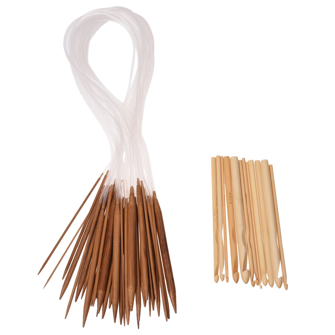 #^Special Price 18 Sizes 2.0mm-10.0mm 80 cm Circular Needles and 12 Sizes 3,0-10mm Bamboo Crochet Hook Knitting Needles #^Special Price 18 Sizes 2.0mm-10.0mm 80 cm Circular Needles and 12 Sizes 3,0-10mm Bamboo Crochet Hook Knitting Needles