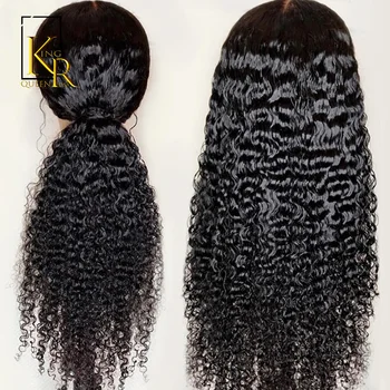 

Curly Lace Front Human Hair Wigs For Women Brazilian Remy Black Lace Wig 150% Density Pre Plucked With Baby Hair King Rosa Queen