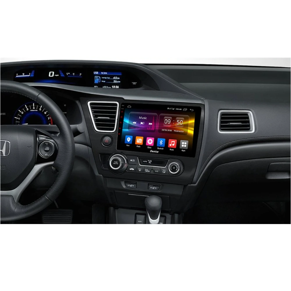 Android 9,1 автомобильный Радио gps трекер Навигация dvd-плеер для Honda Civic салон 2013