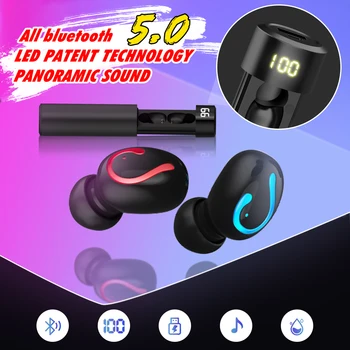 

TWS 4D Stereo 5.0 bluetooth Earphone with Mic Charging Base/Power Bank Noise Cancelling Wireless Waterproof Sport Headset Earbud