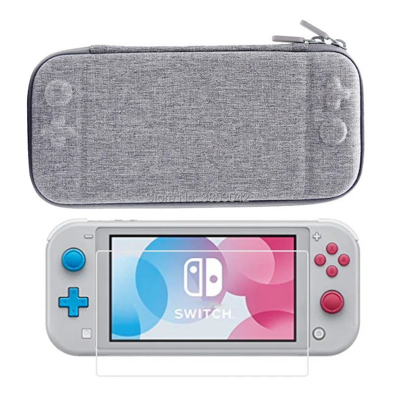 

2 in 1 for Nintend Switch Lite Carrying Storage Bag Case Tempered Glass Screen Protector for Nintendo Switch Mini Console