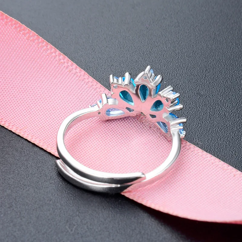 Bague Ringen S925 чистое серебряное кольцо с кристаллом Женская мода Личность ювелирные изделия корейский свежий творческий хвост кольцо аксессуары Лотос