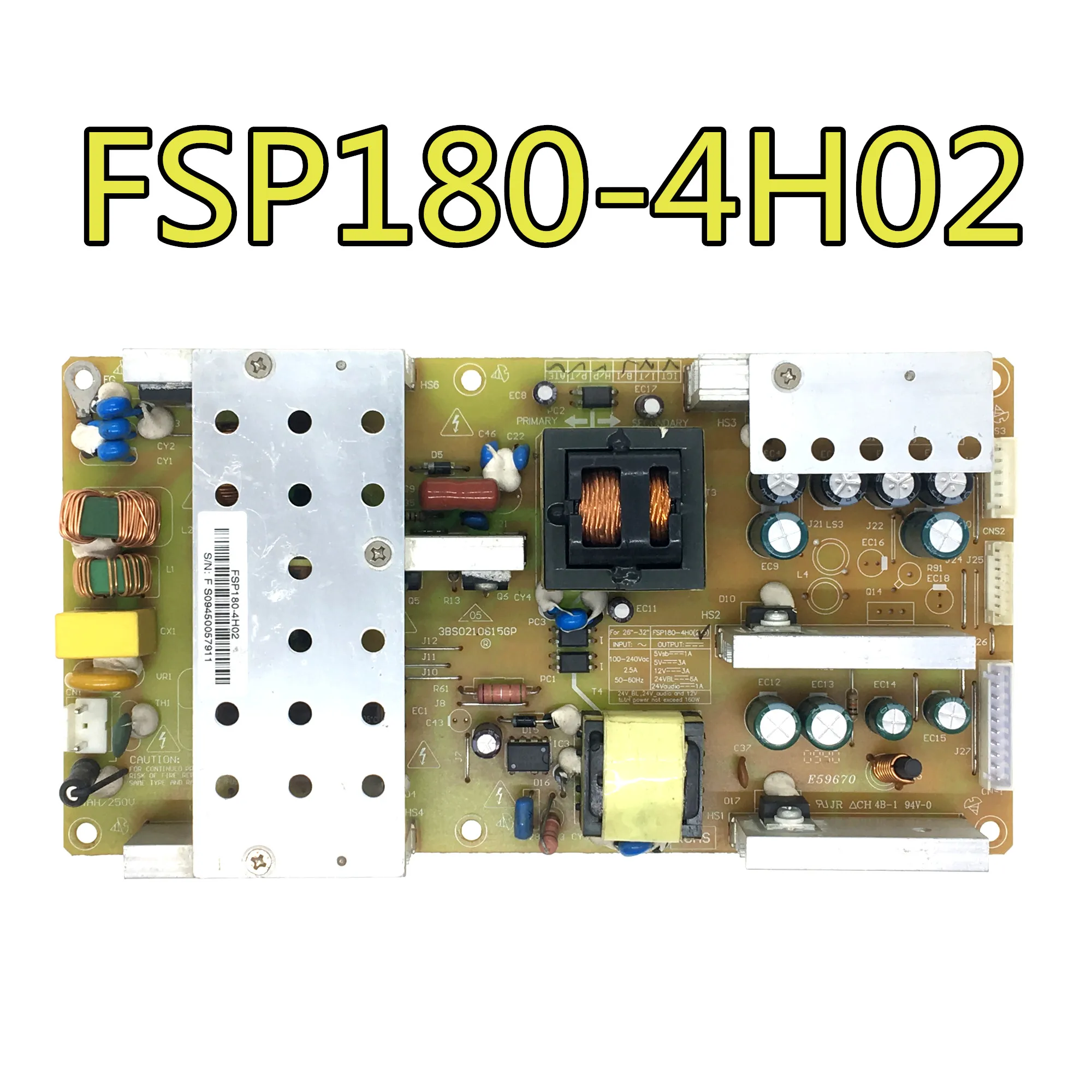 

100% test work for HKC FSP180-4H02 3BS0210815GP power board