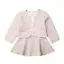 Коллекция года, осенне-зимний бутик, нарядный комплект одежды для маленьких девочек, клетчатое пальто с длинными рукавами+ платье-пачка, комплект одежды из 2 предметов - Цвет: Розовый