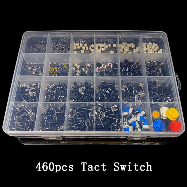 460 pièces 24 valeurs interrupteur à bouton-poussoir Tactile, Kit