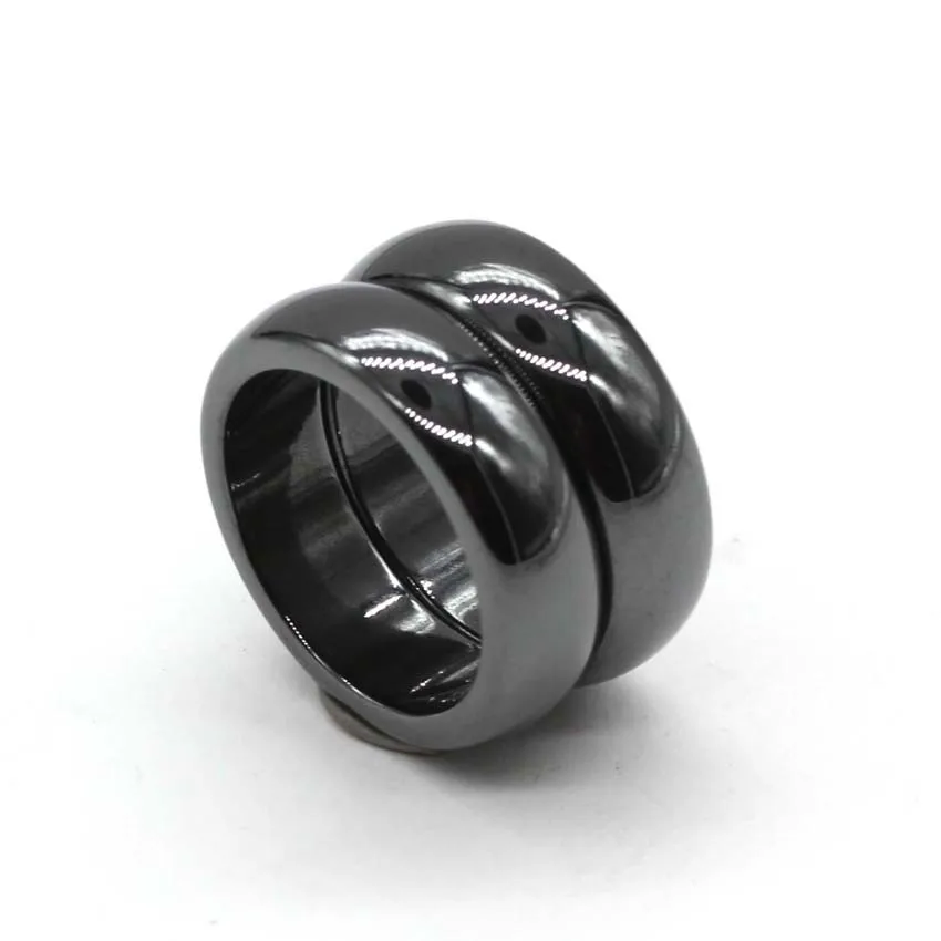 Ring Set 5pcs Natural Black Hematite Magnetic Healing Ring 6mm Band Sizes 5 Through 12 Men Womens Jewelry