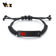 Vnox, повседневные медицинские браслеты для мужчин, женщин, детей, унисекс, аварийные напоминания, ювелирные изделия