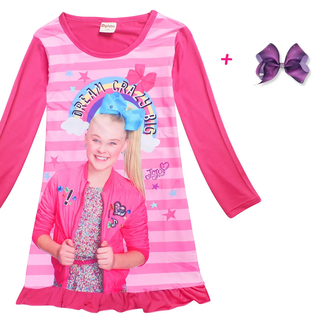 

100-140cm Girl Dress New Baby Dresses Pattern Print Cartoon Birthday Dress Baby Summer Clothes Kids Girl Clothes Dress Girl