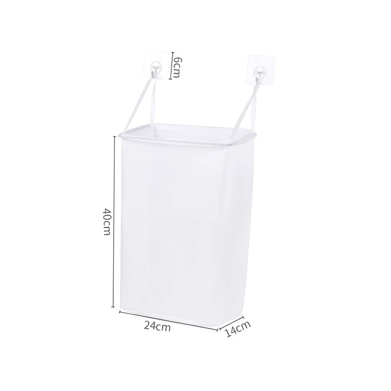 XZJJA Wall Mounted Mesh Laundry Basket Bathroom Dirty Clothes Basket Portable Foldable Transparent Clothes Storage Baskets