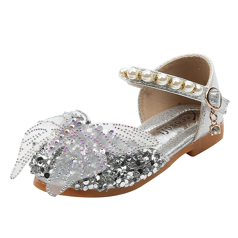 New Spring Bow Little Girls Princess Party Shoes Autumn Toddler Wedding Shoes Baby Kids B207