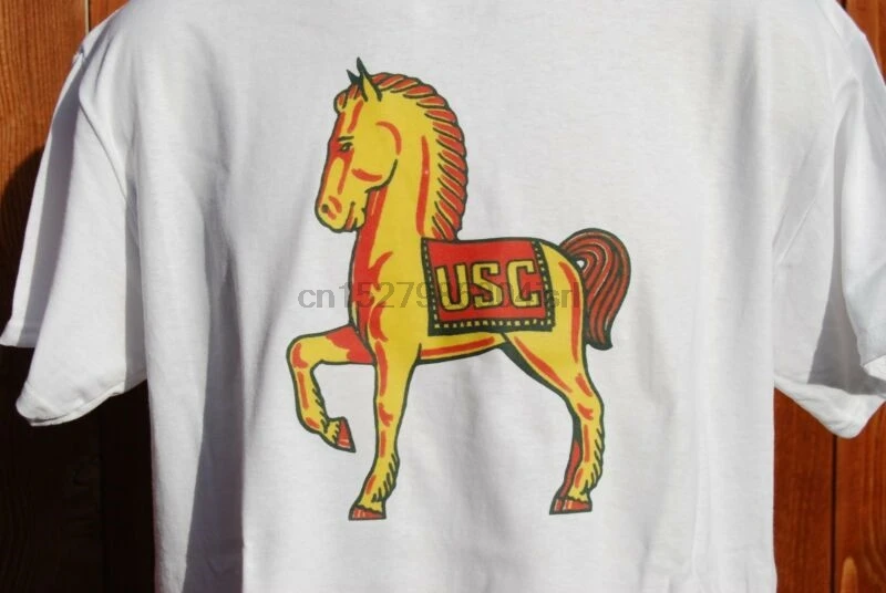 Графический Ретро арт винтажная Мужская футболка хлопок SMLXL USC лошадь | одежда