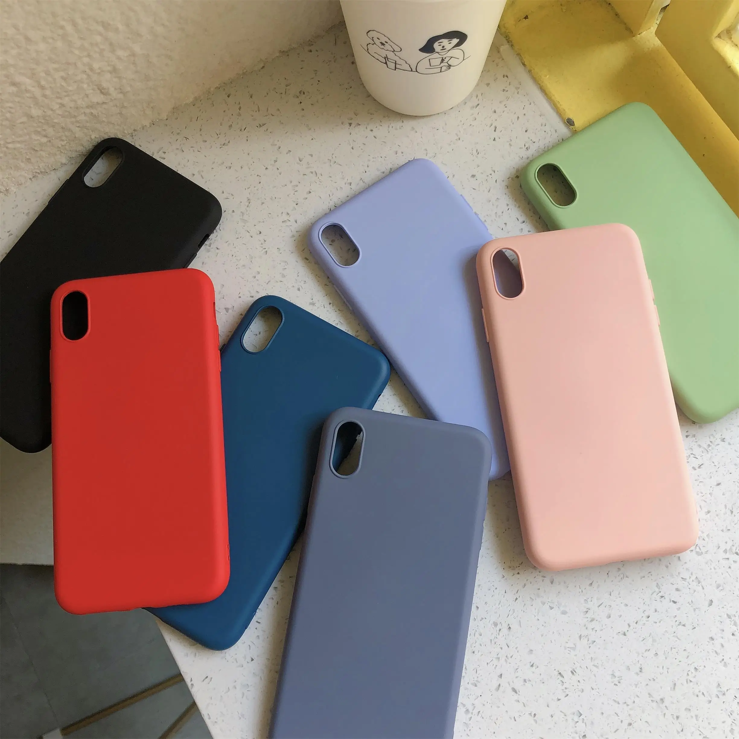 

Liquid Silicone Case For iphone X XR XS MAX Plain Color Soft Liquid silicon case for iphone 7 8 6 6s plus cover capa fundas