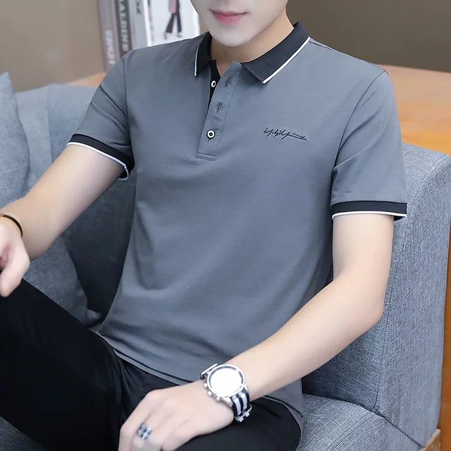 

2020 Summer Men tshirts Casual men tshirt plus size V neck Prints Button tops tees