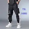 Large Plus Size 5XL 6XL 7XL Mens Cargo Pants Female Splice Drawstring Boys Loose Man Harem Pants Slacks Large Cropped Trousers 1