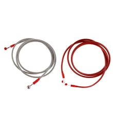 240 см тормозной Масляный шланг трубы пластиковые плетеные, подходят для мотоцикла мотоцикл-красный+ серебристый