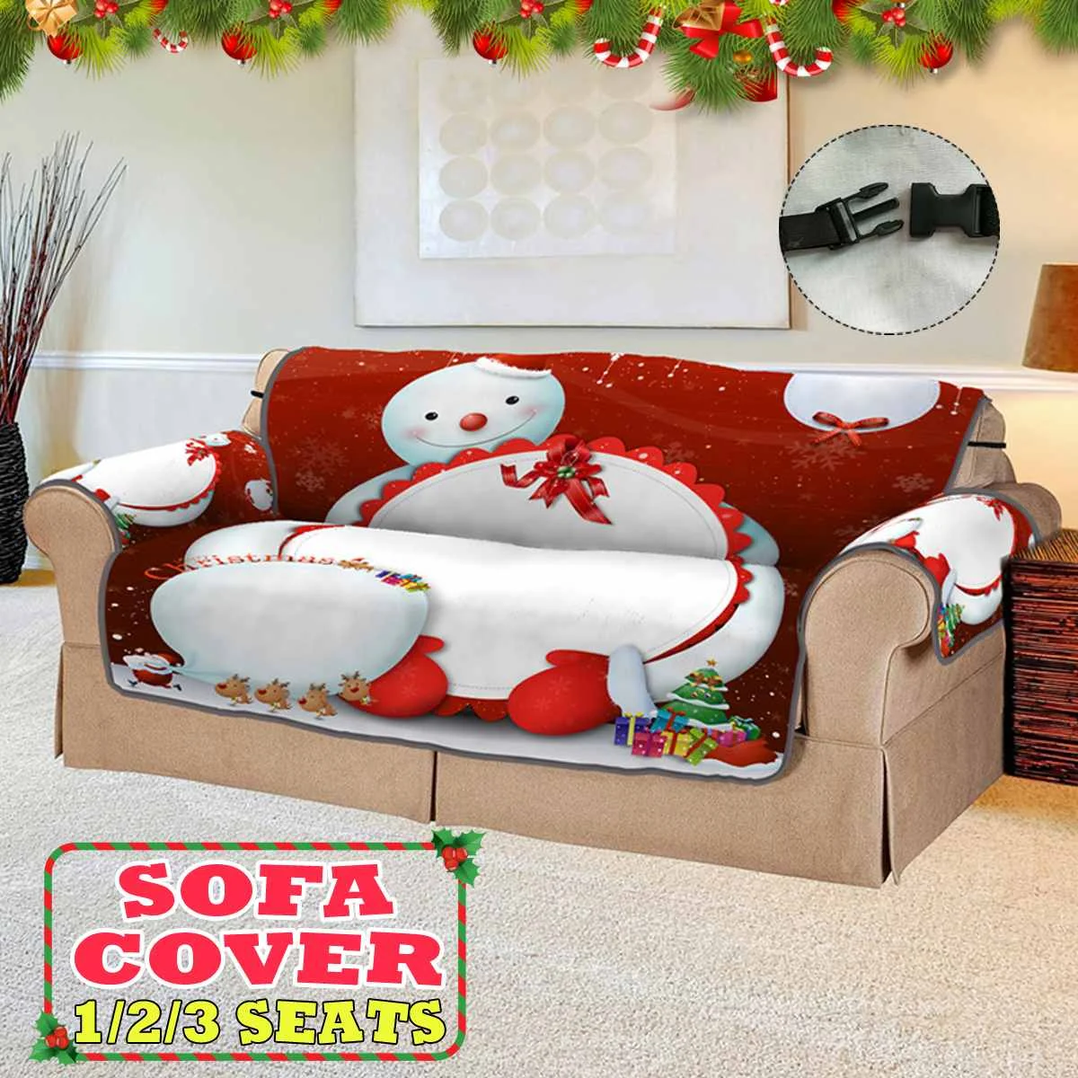 1/2/3 место 3D для диванов коврик набор одежда для сна из хлопка с рождественскими рисунками Cubiertas диван крышка защита для дивана домашние декоративные предметы