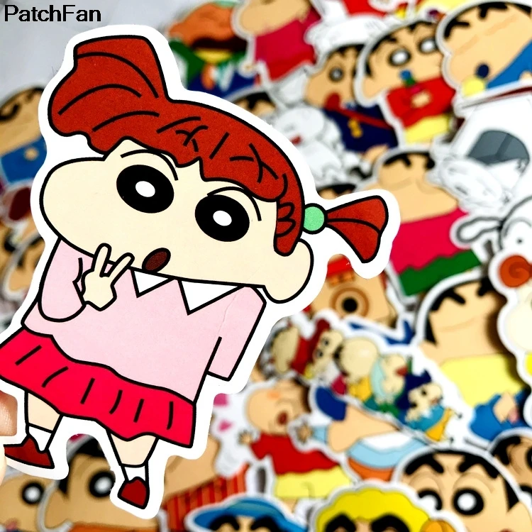 12 компл./лот Patchfan, 50 шт в наборе, мультфильма «курэён Син-тян»; Водонепроницаемый наклейки для скрапбукинга "сделай сам" Чемодан скейтборд ноутбук стены акустической гитары A2589