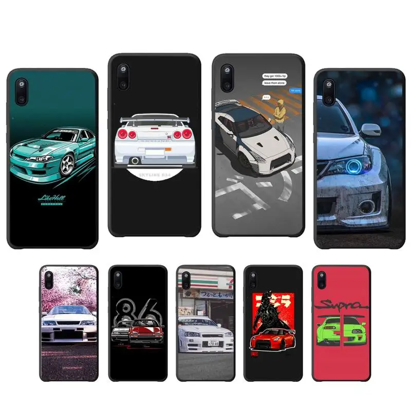 YJY sports car jdm Silicone black case coque for huawei nova 2i 3i 5 t 6 se 7 Y5 2018 2019 Y9 prime Y7 Y9s cover | Мобильные