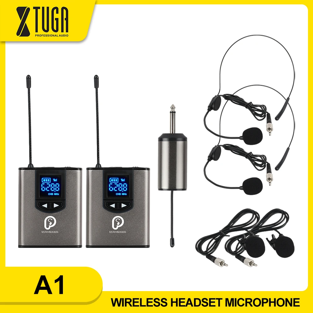 UHF Беспроводная система с гарнитурой Mic/Lavalier отворотом Mic Двойной передатчик