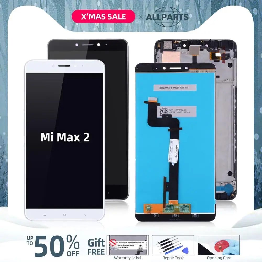 Offerte Display originale Per XIAOMI Mi Max 2 LCD Touch Screen Digitizer 10 Dotyk Telaio Ramka ORYG Nero Colore Bianco