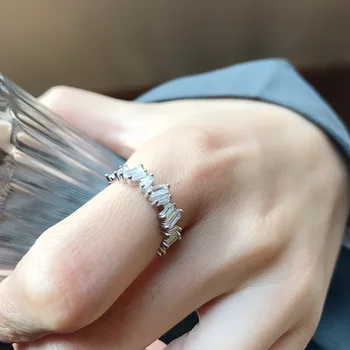 

Jumping white zircon open ring for women personality temperament ring 925 sterling silver ring every day jewelry