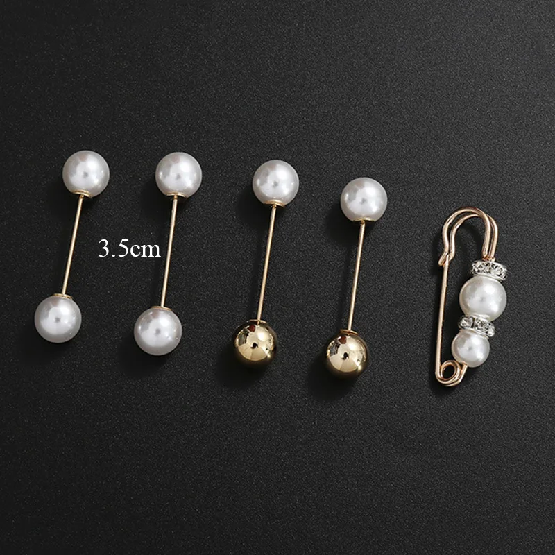 8pcs Broche Conjunto De Moda Perla Rhinestone Broches Para Las Mujeres Ropa  Solapa Pin Suéter Pines Metal Diy Accesorios