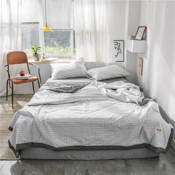 

Small White Lattice Summer Quilt Soft Cotton Air Conditioner Duvet Washable Blanket Bedspread Summer Comforter Quilts for Adults