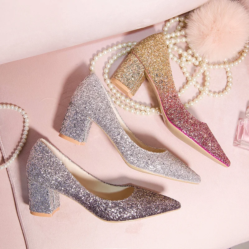 

Crystal Shoes High Heels Pointed Toe Sandals Ladies 2019 Branded Pumps Sweet Slip Om Bling Bling Lace-up Ornaments Women's
