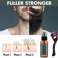 30ml Beard Growth Spray Set Roller Beard Growth Kit Men Beard Growth Essence Enhancer Beard Oil Spray Beard