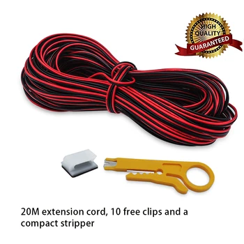 

VEENY Extension Cable Wire 66ft 20m 20AWG 300V AC Cable Wire for 3528/2835/5050 LED Light Strip Single Color