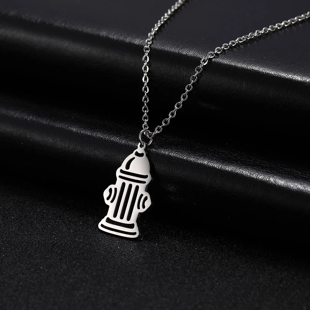 Fire Hydrant Silver Myshape, дропшиппинг, золото, серебро, нержавеющая сталь, пожарный двигатель, пожарный гидрант, пожарный шланг для женщин и мужчин, модные ювелирные изделия - Окраска металла: Fire Hydrant Silver