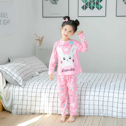 New Arrivals Autumn Winter Girl Pajamas Set Baby Long Sleeved Sleepwear Suit Big Girls Nightwear Pants Girl Tops Kids Gift