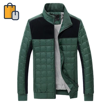 

Black Slim Stitching Contrast Color Men's Jacket Men's Thick Cotton Jacket Zippered Hat New