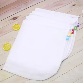 

5PCS Multipurpose mesh cloth bundle pocket Fruit Vegetable Mesh Polyester Storage Bag Reusable Kitchen Food Storage Organizer