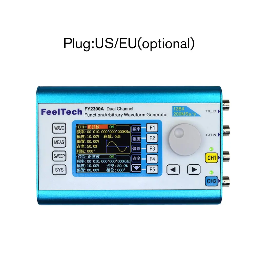 Digital DDS Dual-channel Signal Generator Arbitrary Waveform Function 200MSa/s 20MHz Frequency Meter US/EU Plug