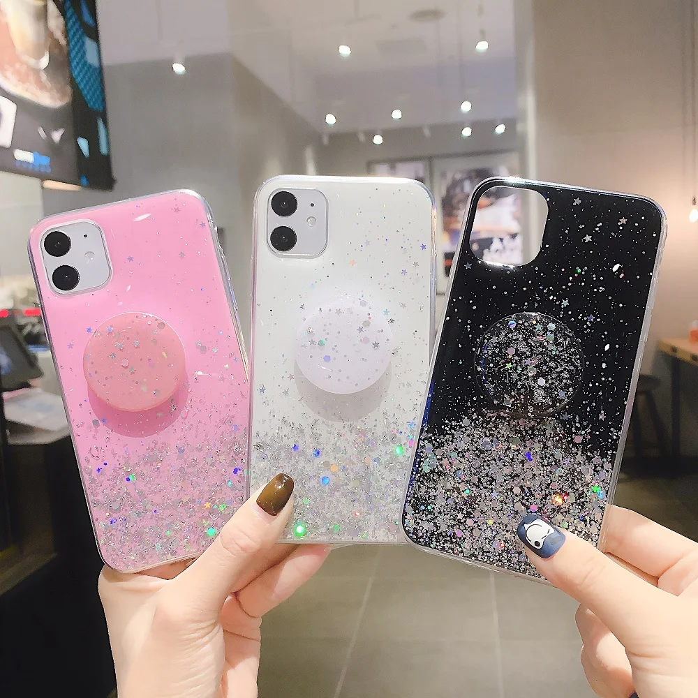 Милый блестящий чехол ТПУ для iPhone XR X XS MAX, роскошный чехол-держатель для телефона в виде макарон, чехол для iPhone 11 11 Pro MAX 8 7 6S 6 Plus, чехол