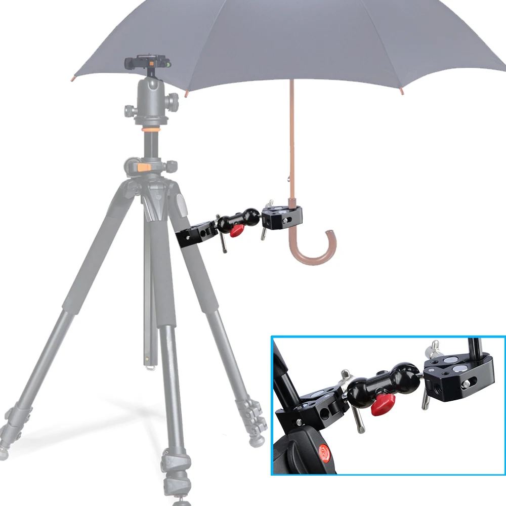 Super Clamp with Double Crab-Shaped Clamps Articulating Magic Arm with 360°Sw