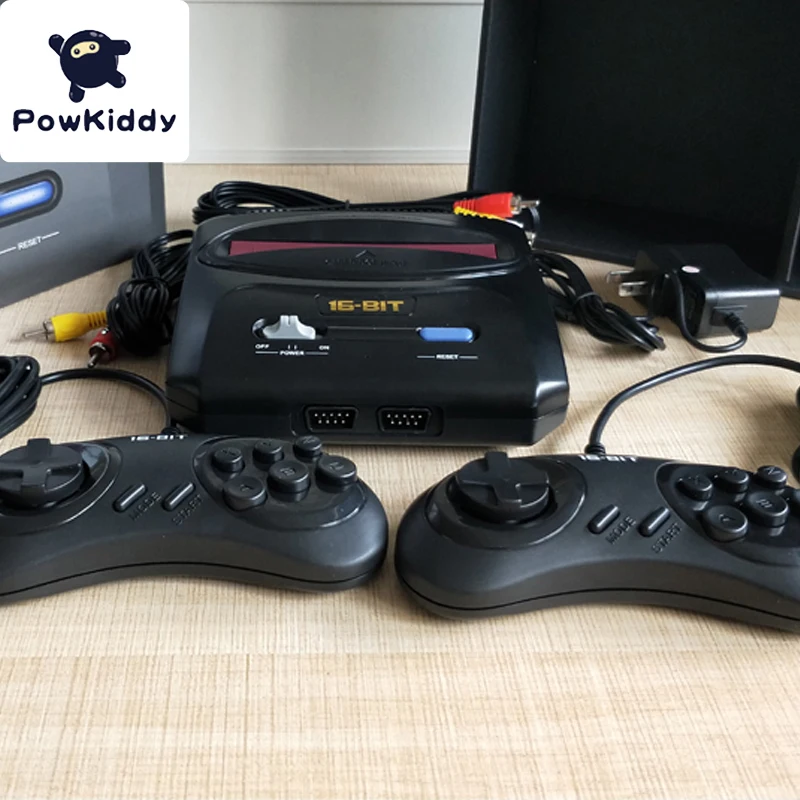 POWKIDDY K5 Ретро Мини ТВ Видео игровая консоль для sega MegaDrive 16 бит игры встроенные 30 игр два геймпада AV Out отправить карту