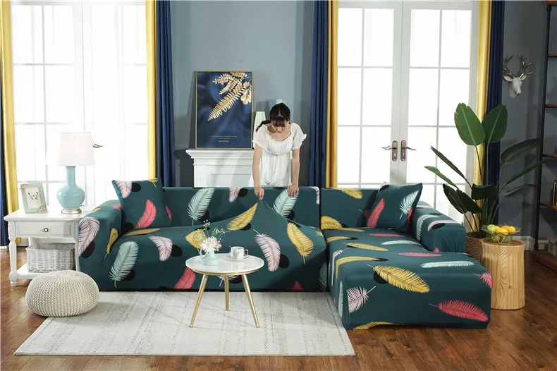 Эластичные Чехлы секционные эластичные стрейч Чехлы для дивана на диван в гостиной L форма покрывало на кресло одно/два/три сиденья