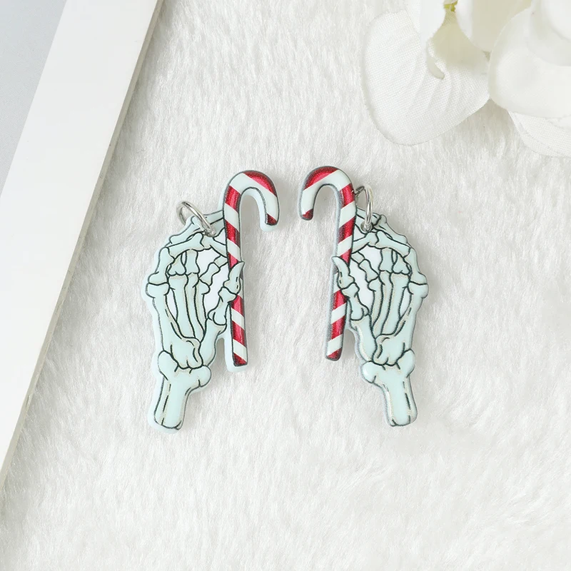 

50Pcs Christmas Charms Creepy Crutch Champagne Candles Cup Ornaments Flatback Acrylic Findings for Jewelry Diy Making