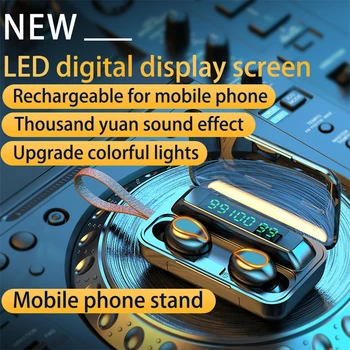 

tebe TWS Bluetooth 5.0 Wireless Earphones HiFi Stereo Touch Control IPX7 Waterproof Earbuds Headsets with LED Display