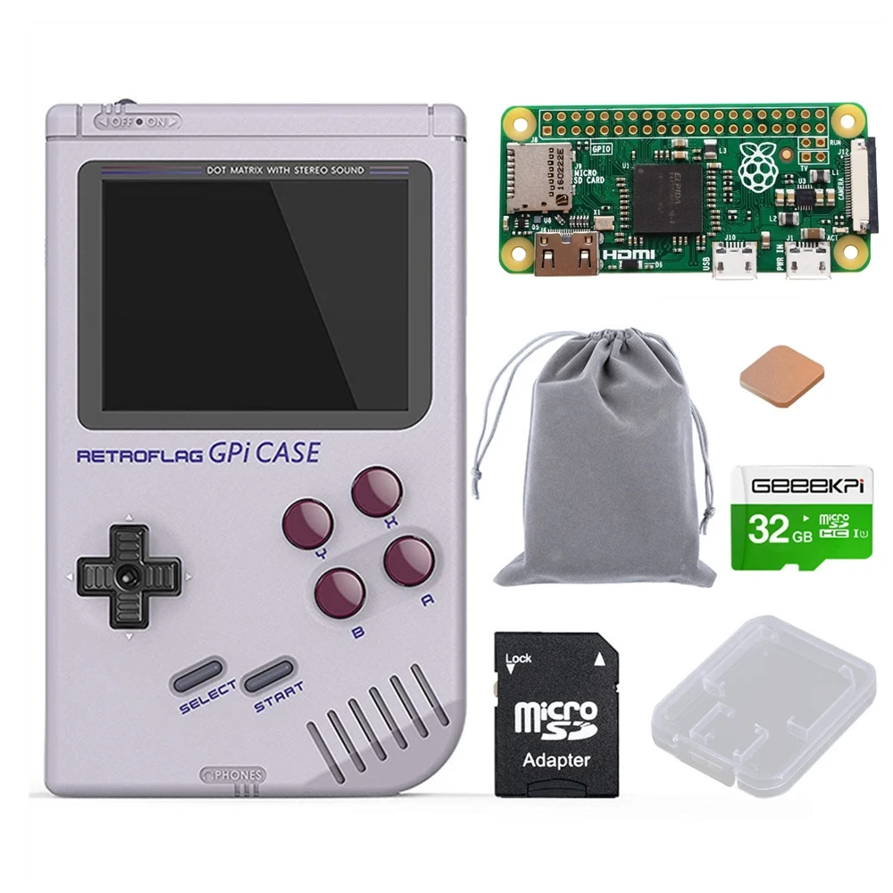 Case with 32G Zero W 52Pi! чехол Retroflag GPi опционный комплект для Raspberry Pi Zero/Zero W платы с безопасным отключением - Цвет: Case with 32G Zero W