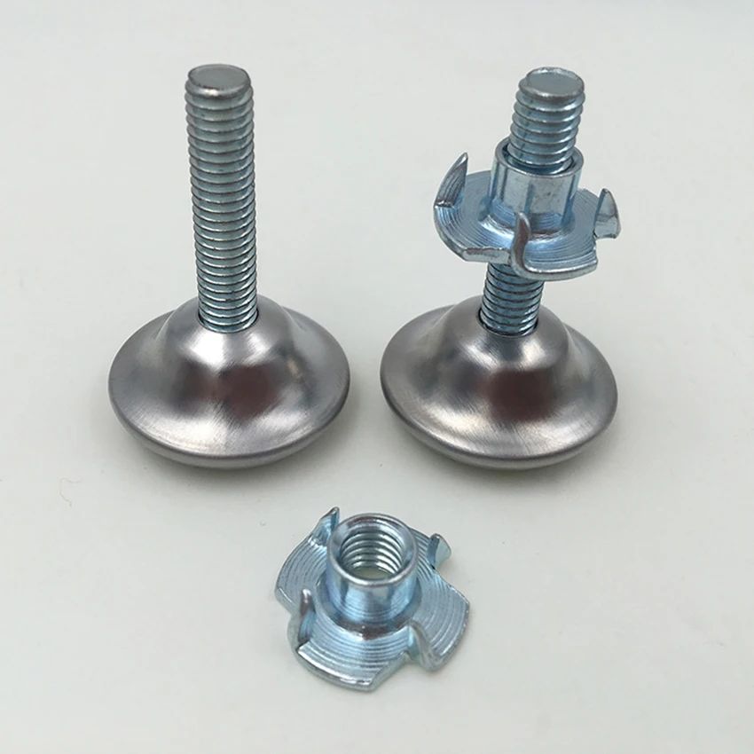 4PCS/Lot Heavy Duty Furniture Levelers Adjustable Furniture Legs Levelers, Leveling Feet for Tables Chair Cabinet Sofa, M6 Nut