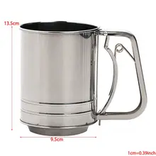 Ручной инструмент для выпечки торта из нержавеющей стали ручной муки порошок сетка чашка сито шейкер, мука, кухня, фильтр ПРЕМИУМ