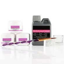 7/8 шт/набор акриловый порошок акриловый набор для ногтей Кристальный полимер для ногтей акриловый набор для ногтей для маникюра нужна УФ лампа Кисть для дизайна ногтей