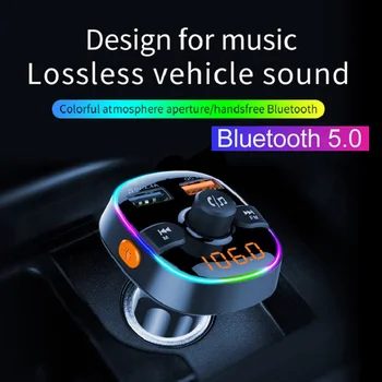 

Konrisa FM Transmitter Bluetooth player Handsfree MP3 Music Player AUX Audio Dual USB QC3.0 Quick Charging U Disk TF Modulator