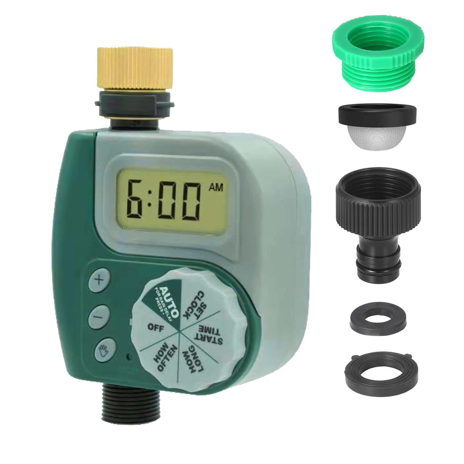 Outdoor Garden Irrigation Controller,Automatic Smart Intelligence Watering Kits，for Garden and Lawn Battery Operated Single Outlet Hose Faucet Timer with Large Digital Display wameay Sprinkler Timer 